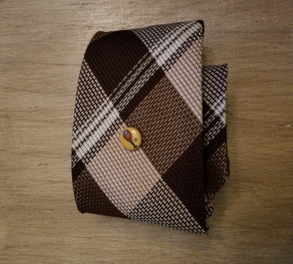 Vintage Mad Men style Wembley plaid clip tie tack - Picture 2 of 6